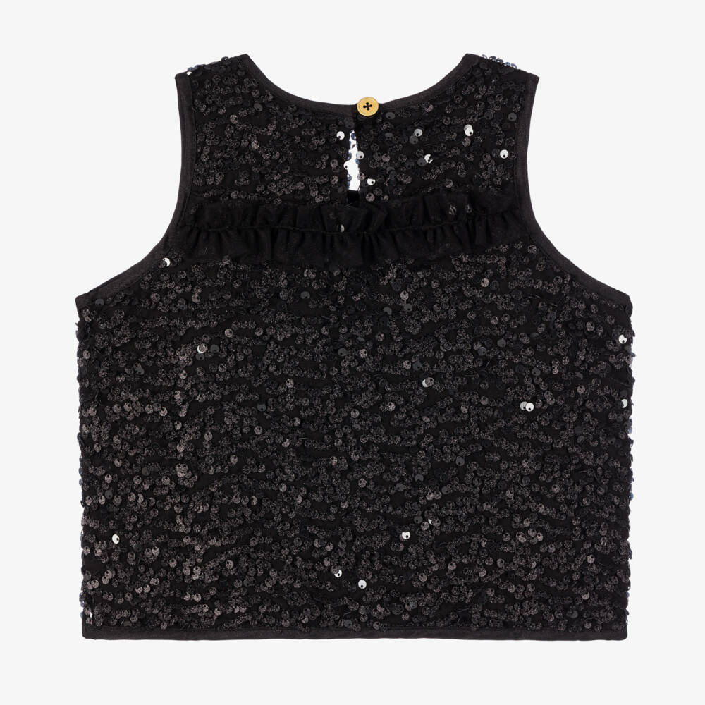 Angel's Face-Girls Sleeveless Sparkle Black Top | Childrensalon Outlet