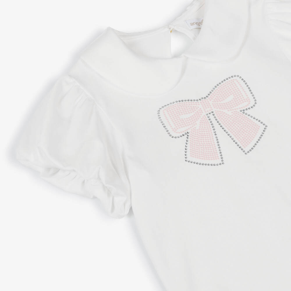 Angel's Face-Girls Snowdrop Cotton Bow Top | Childrensalon Outlet
