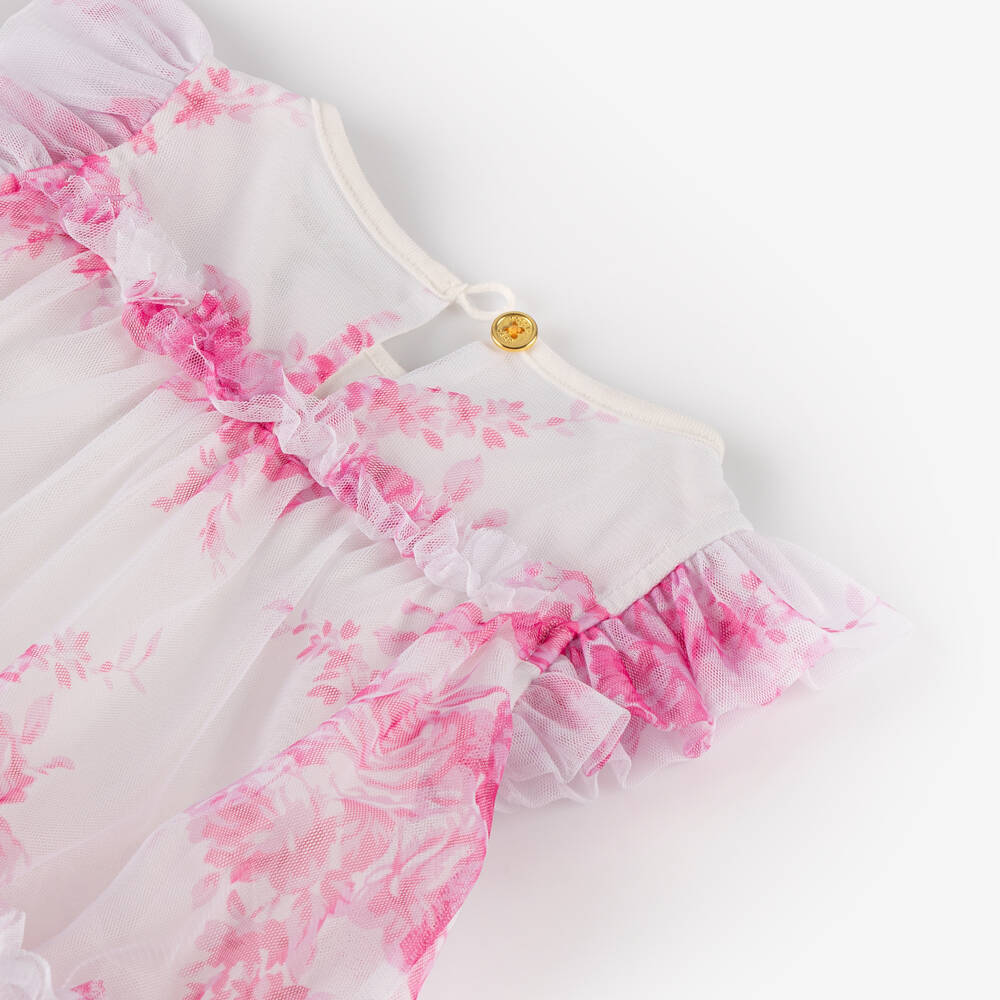 انجلز فيس-فستان تول مزين بزهور الثلج للبنات | Childrensalon Outlet