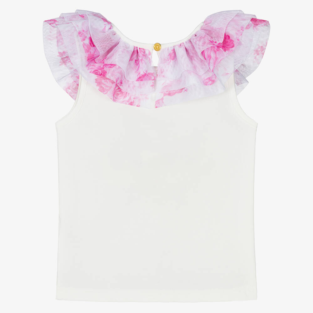 Angel's Face-Girls Snowdrop & Rose Ruffle Top | Childrensalon Outlet