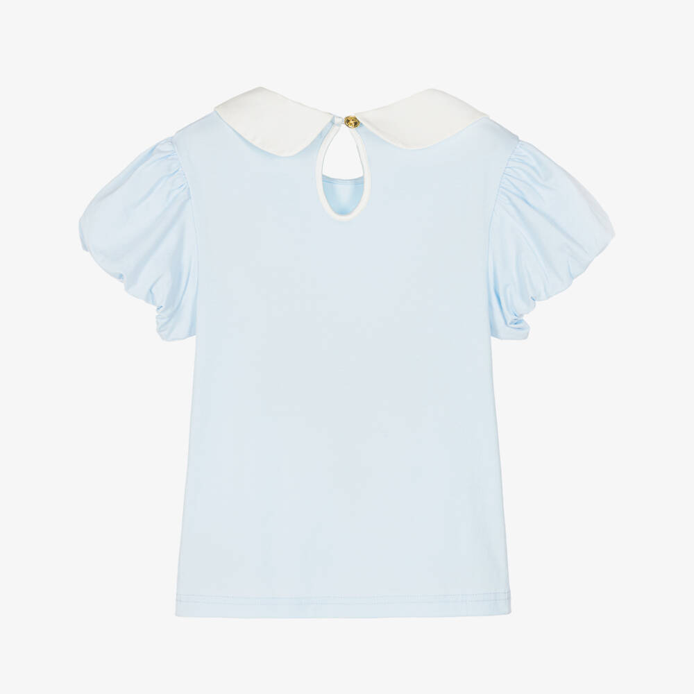 Angel's Face-Girls Soft Blue Bow Adorned Top | Childrensalon Outlet