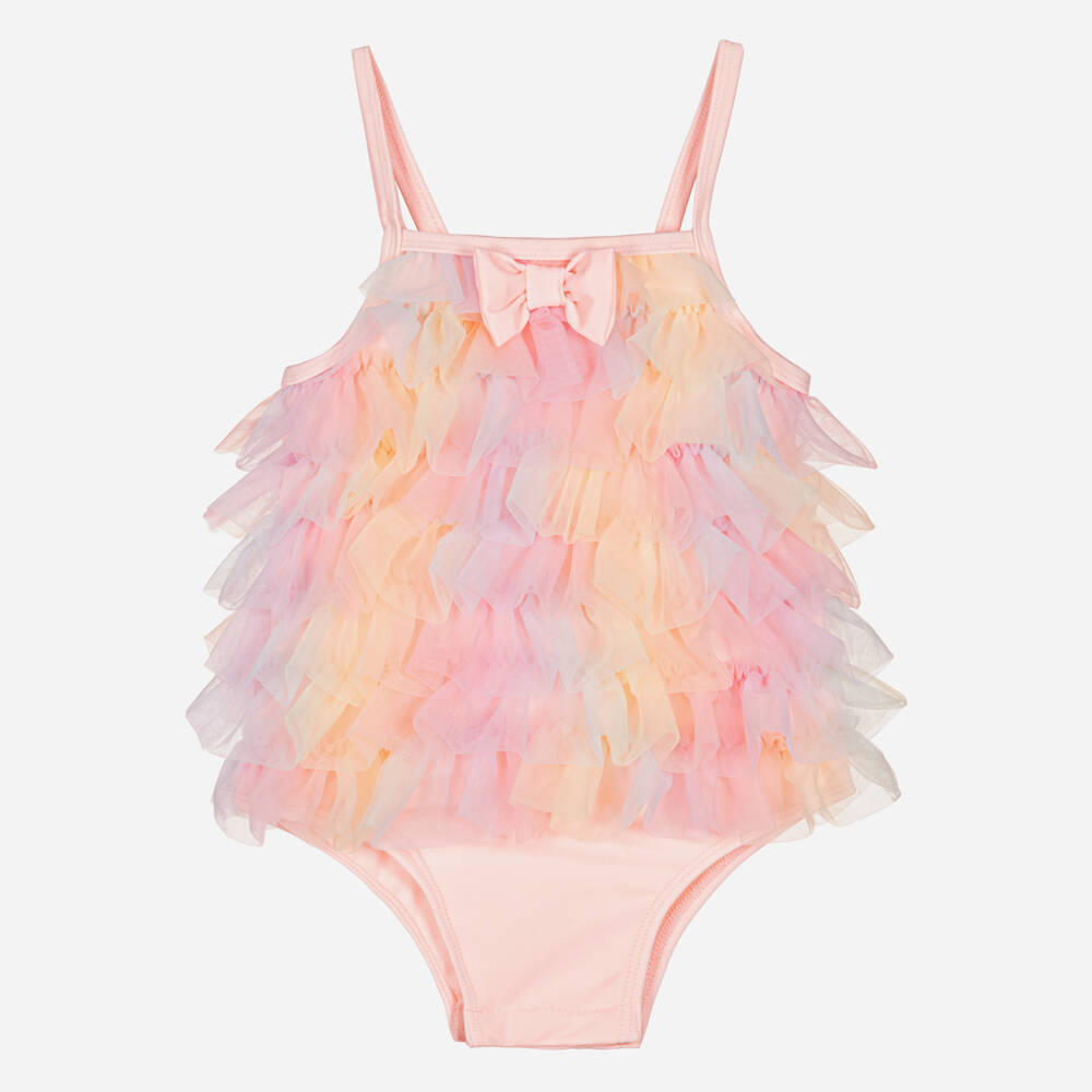 Angel's Face-Girls Soft Pink Ruffle Swimsuit | Childrensalon Outlet