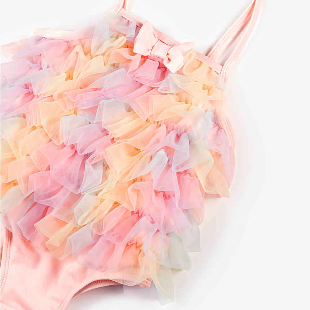 Angel's Face-Girls Soft Pink Ruffle Swimsuit | Childrensalon Outlet