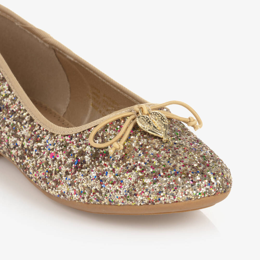 Angel's Face-Girls Sparkling Gold Ballerina Flats | Childrensalon Outlet
