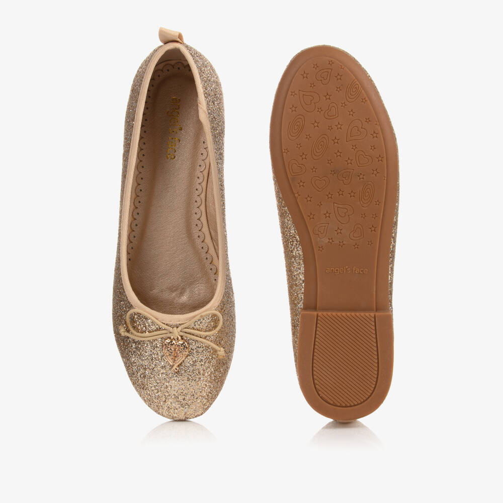 Angel's Face-Girls Sparkling Gold Ballet Flats | Childrensalon Outlet
