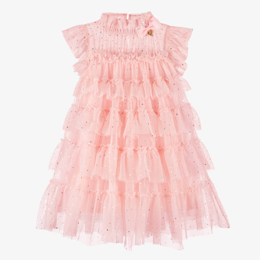 Angel's Face-Girls Sparkling Pink Tulle Gown | Childrensalon Outlet