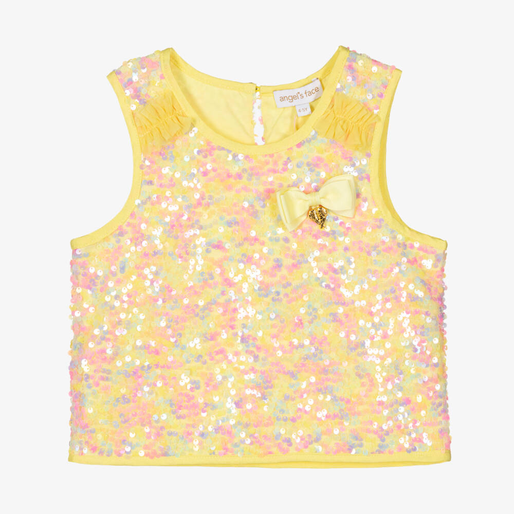 Angel's Face-Girls Sparkling Yellow Sleeveless Top | Childrensalon Outlet