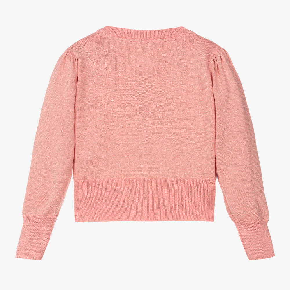 Angel's Face-Girls Sparkly Pink Cotton Bow Cardigan | Childrensalon Outlet