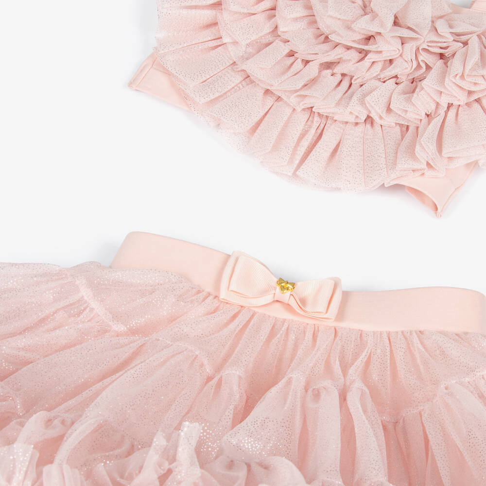 Angel's Face-Girls Sparkly Pink Tulle Skirt Set | Childrensalon Outlet