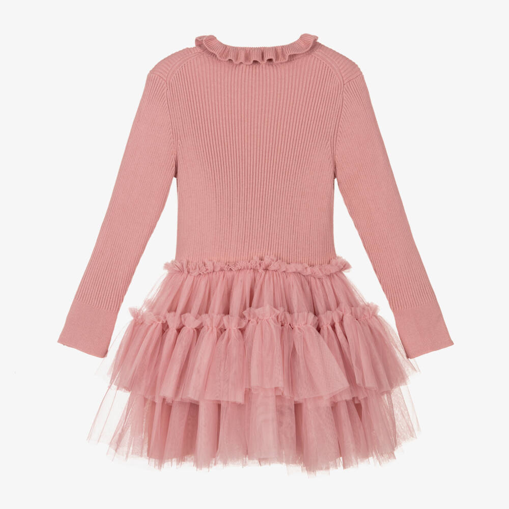 Angel's Face-Girls Tea Rose Knit Tulle Dress | Childrensalon Outlet