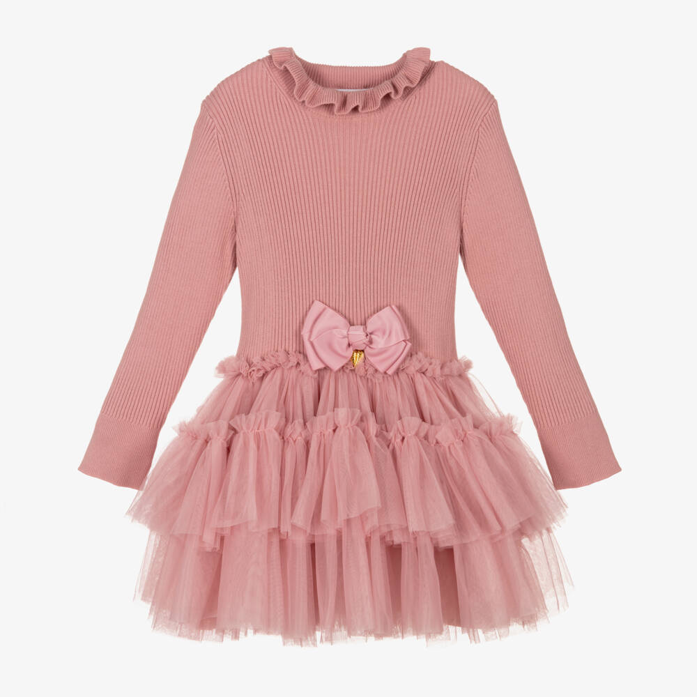 Angel's Face-Girls Tea Rose Knit Tulle Dress | Childrensalon Outlet