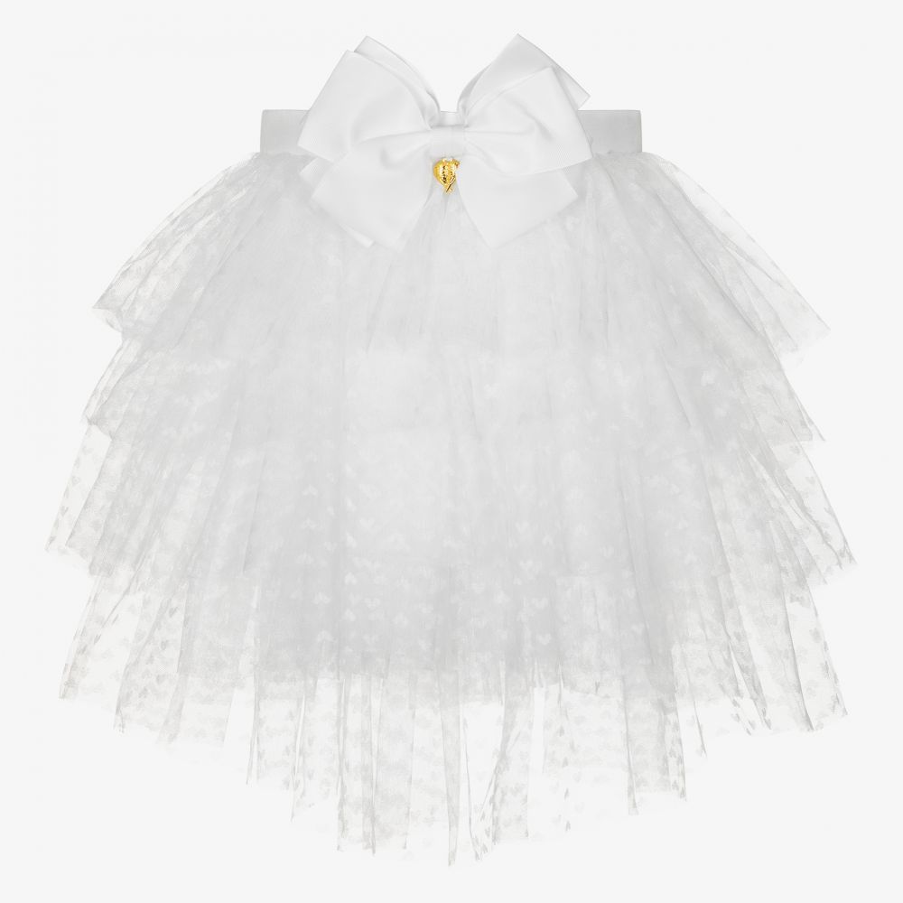 Angel's Face - Girls Tiered White Tulle Skirt | Childrensalon