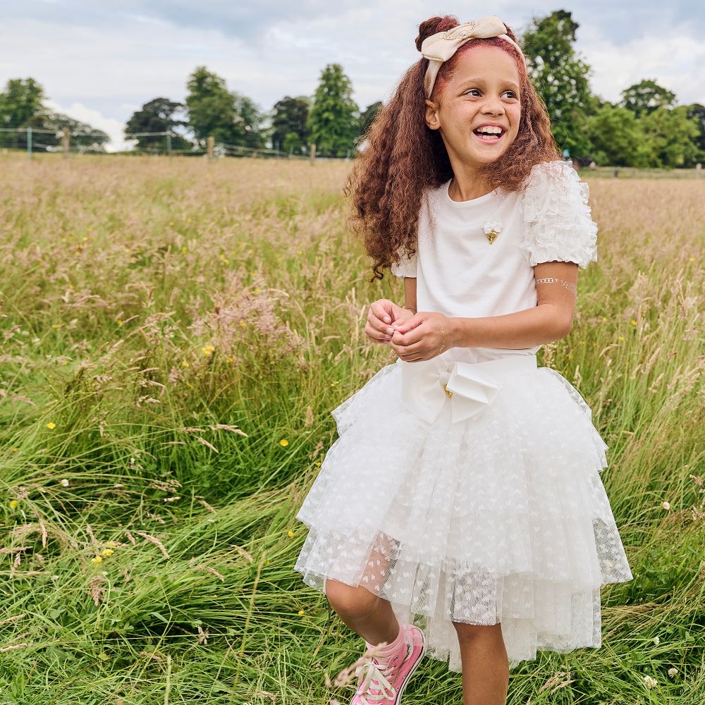 Little girl white outlet tulle skirt
