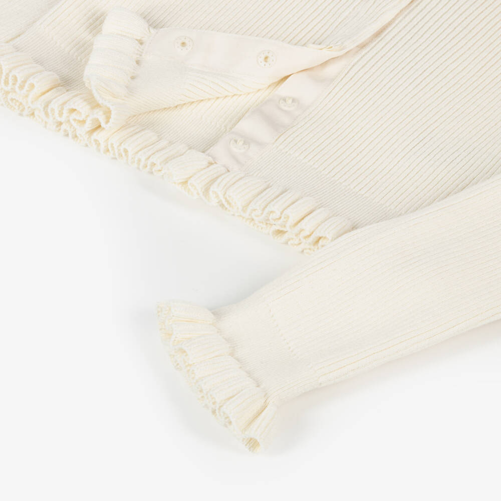 Angel's Face-Кремовый вязаный кардиган из хлопка для девочек | Childrensalon Outlet