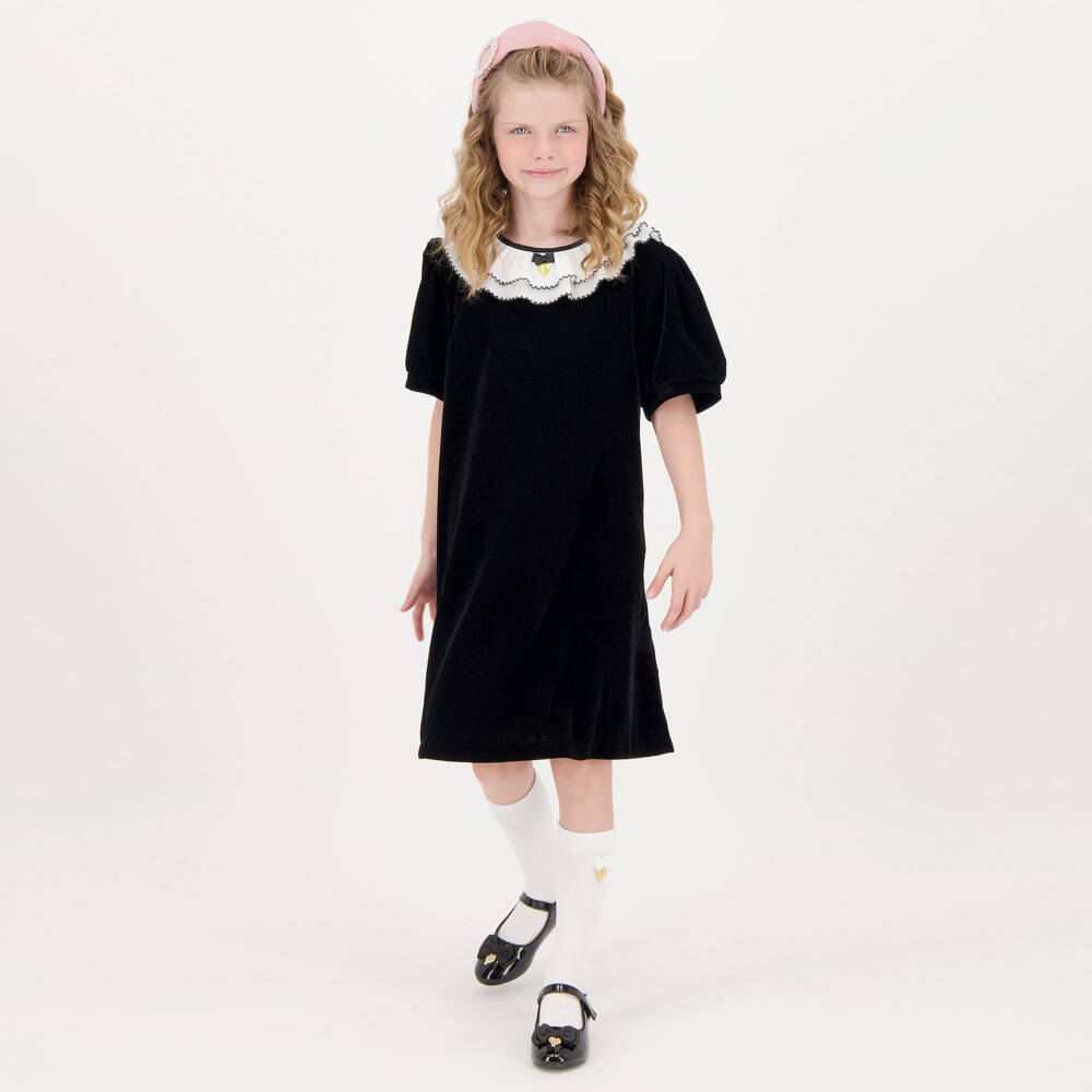 Angel's Face-Girls Velvet Dress with Ruffle Collar | Childrensalon Outlet