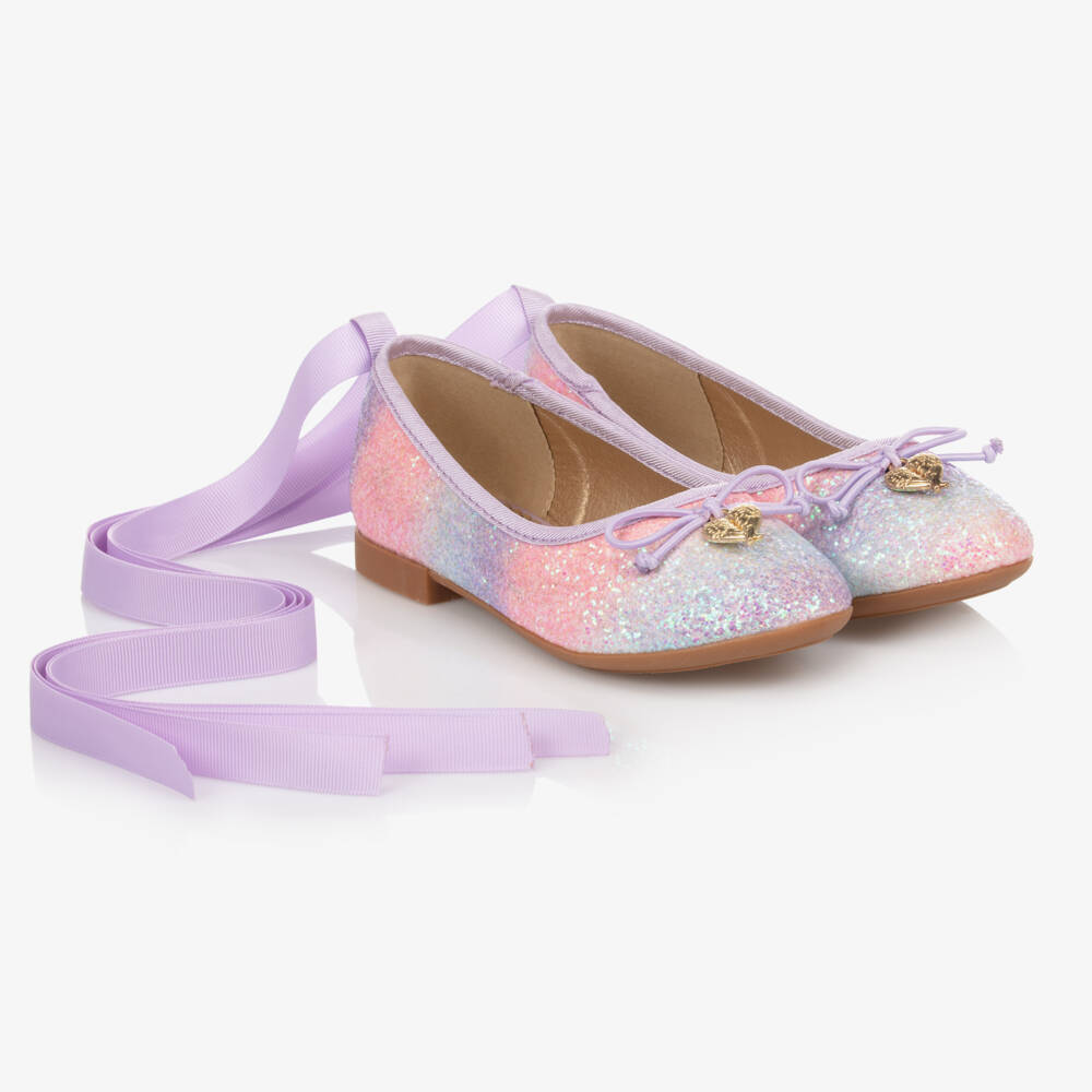 Angel's Face-Girls Violet Glitter Ballerinas | Childrensalon Outlet