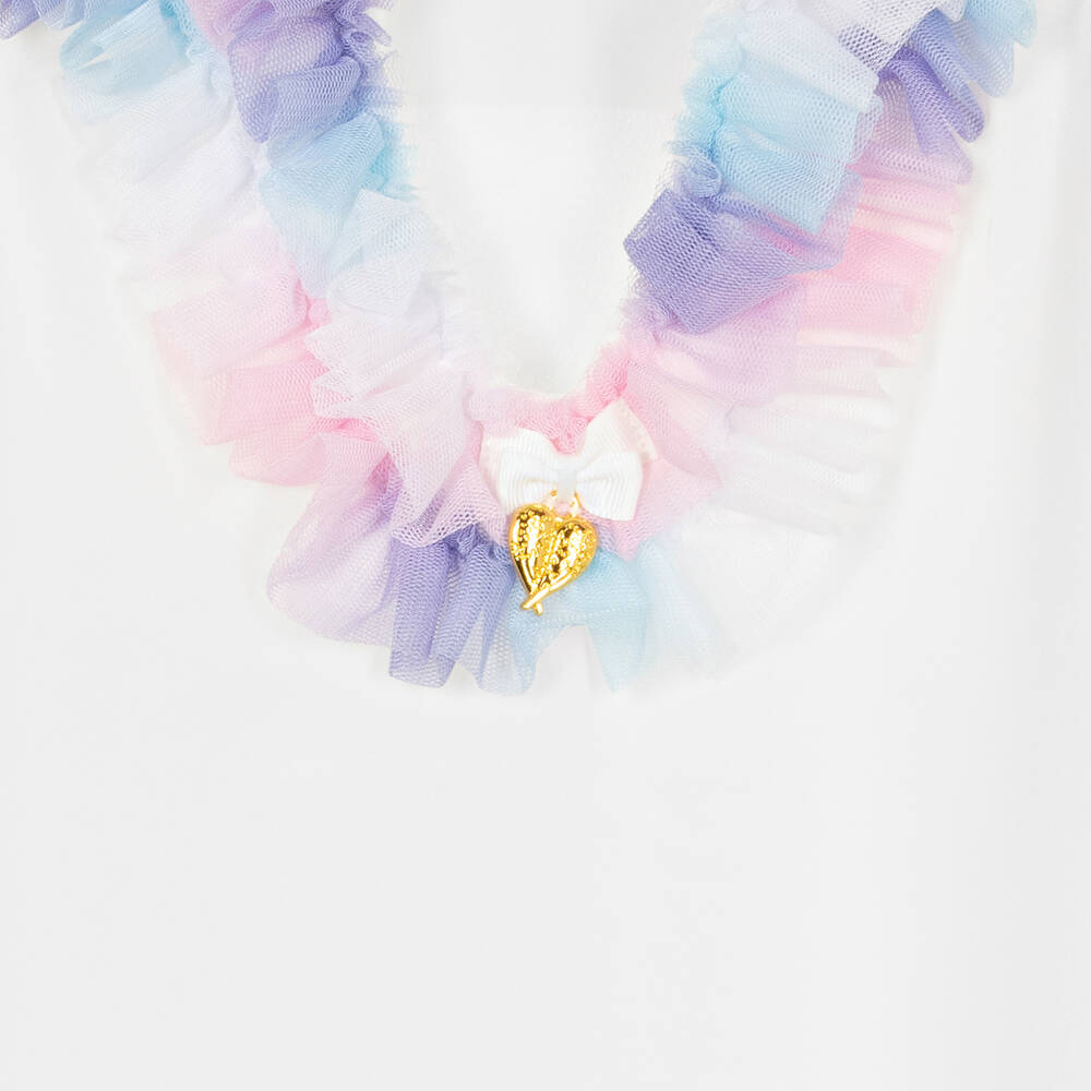 Angel's Face-Girls White Chiffon Ruffle Kaftan | Childrensalon Outlet