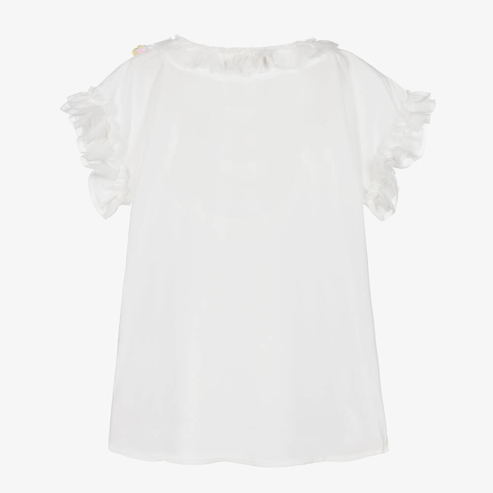 Angel's Face-Girls White Chiffon Sequin Kaftan | Childrensalon Outlet