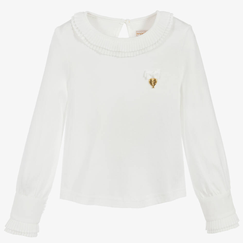 Angel's Face-Girls White Cotton Top | Childrensalon Outlet