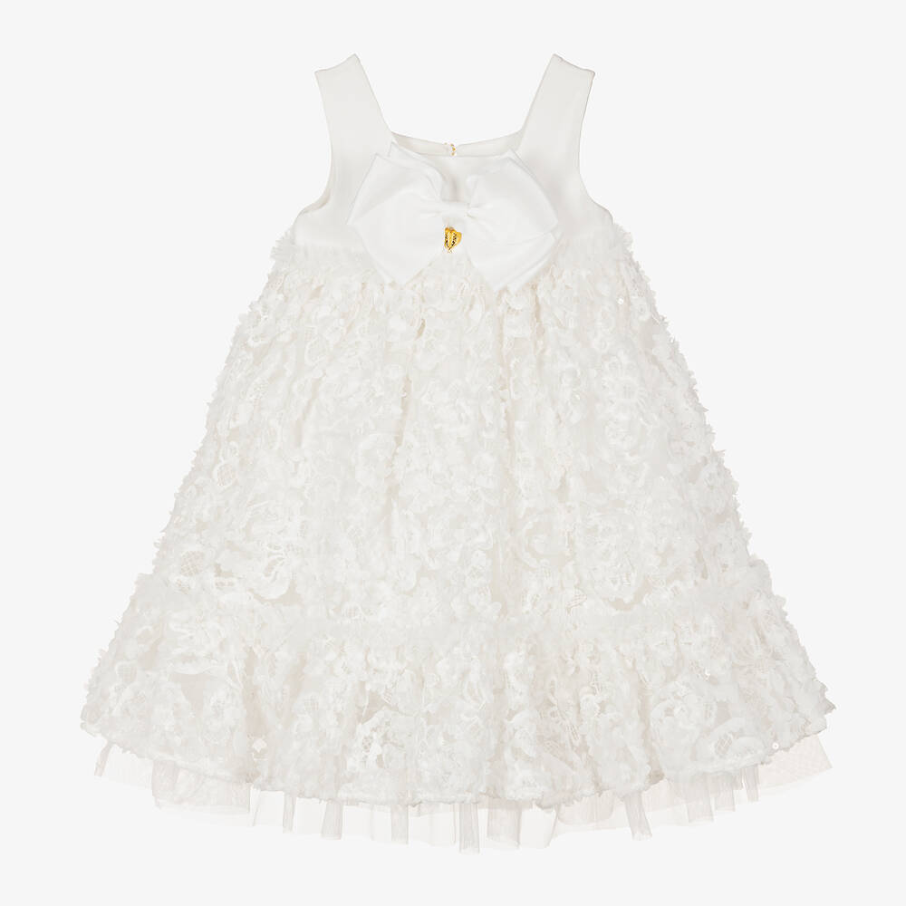 Angel's Face-Girls White Embroidered Tulle & Jersey Dress | Childrensalon Outlet