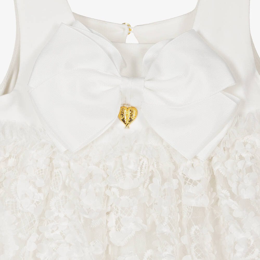 Angel's Face-Girls White Embroidered Tulle & Jersey Dress | Childrensalon Outlet