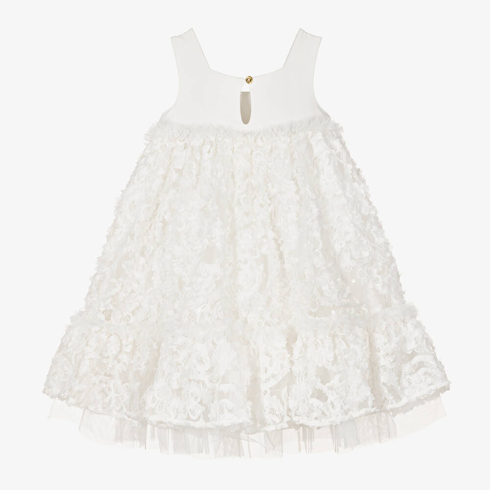Angel's Face-Girls White Embroidered Tulle & Jersey Dress | Childrensalon Outlet