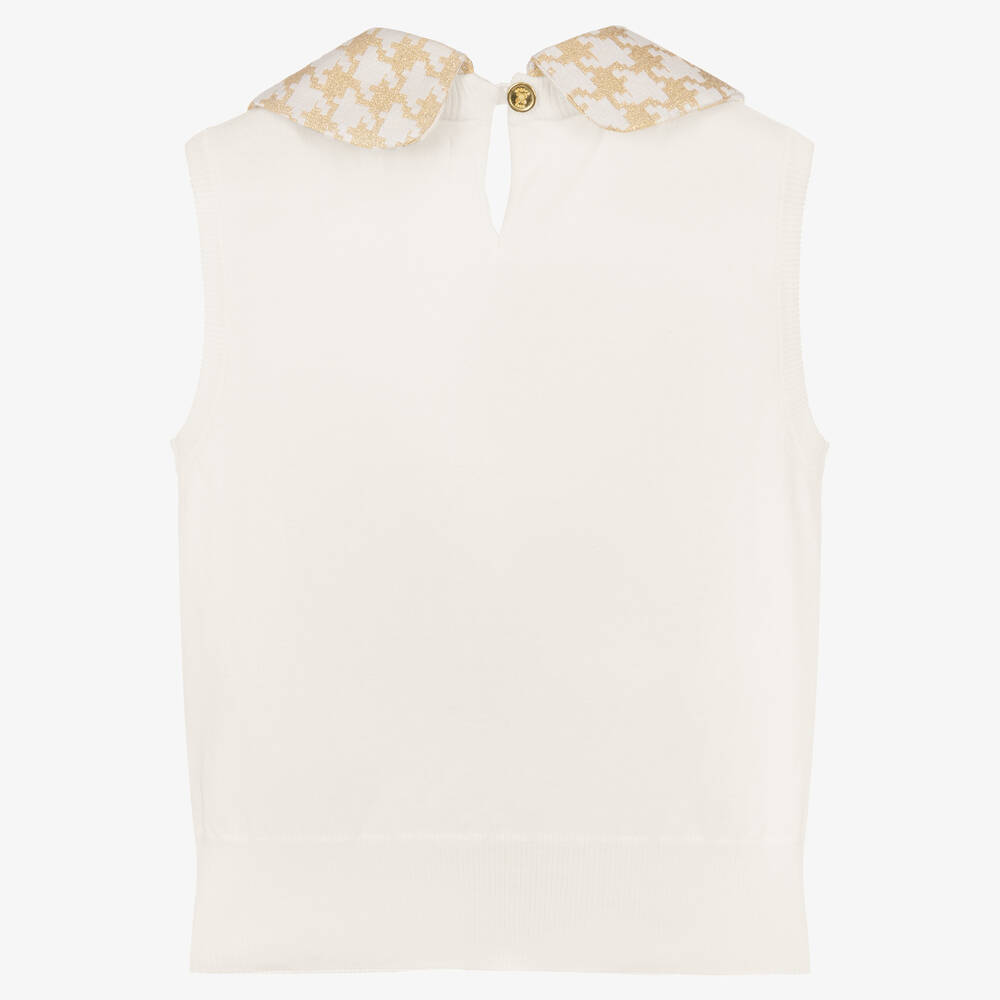 Angel's Face-Бело-золотистая безрукавка | Childrensalon Outlet