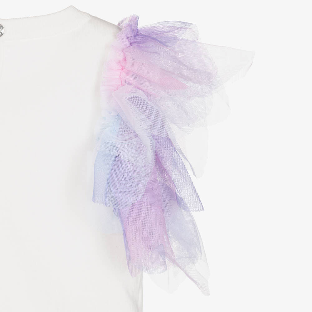 Angel's Face-White Knit & Tulle Top | Childrensalon Outlet
