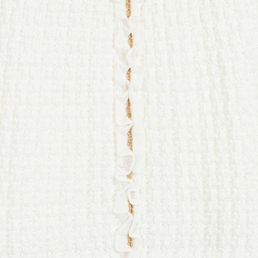 Angel's Face-تنورة قطن محبوك و شيفون لون أبيض | Childrensalon Outlet