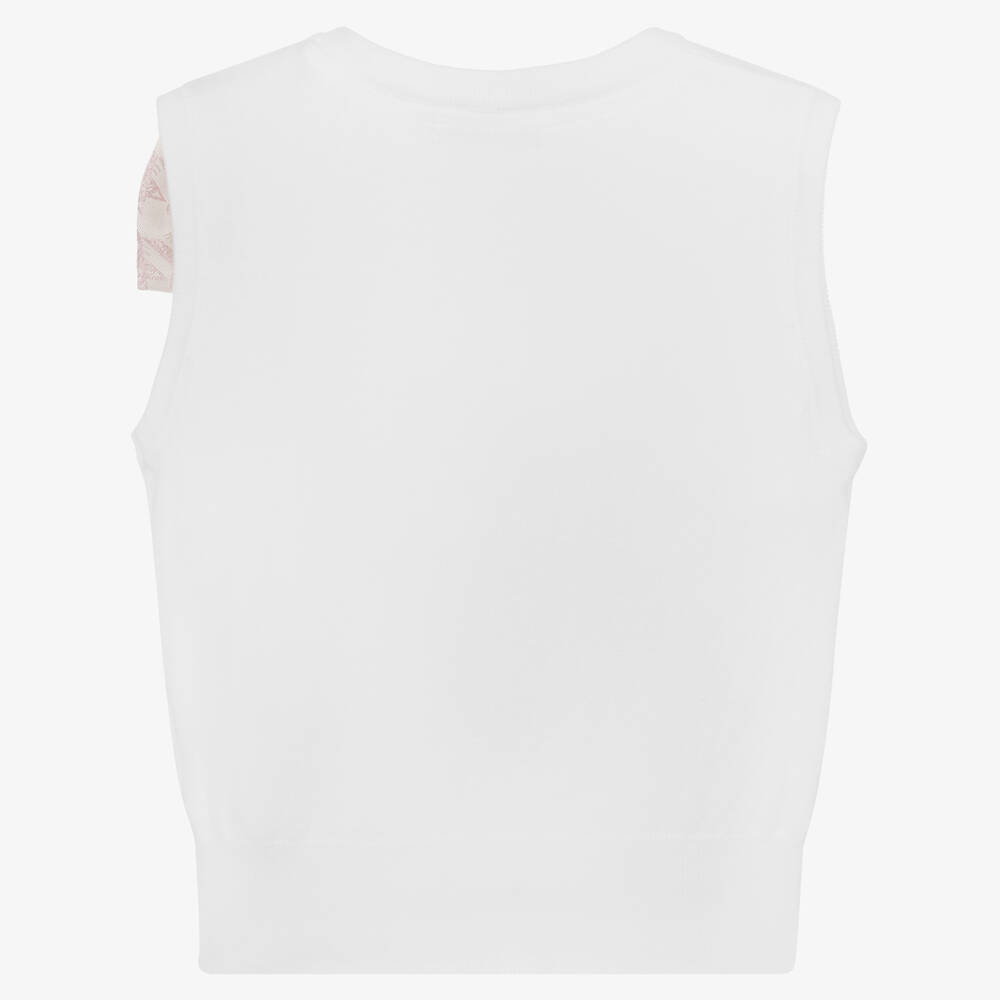 Angel's Face-Girls White Knitted Sweater Vest | Childrensalon Outlet