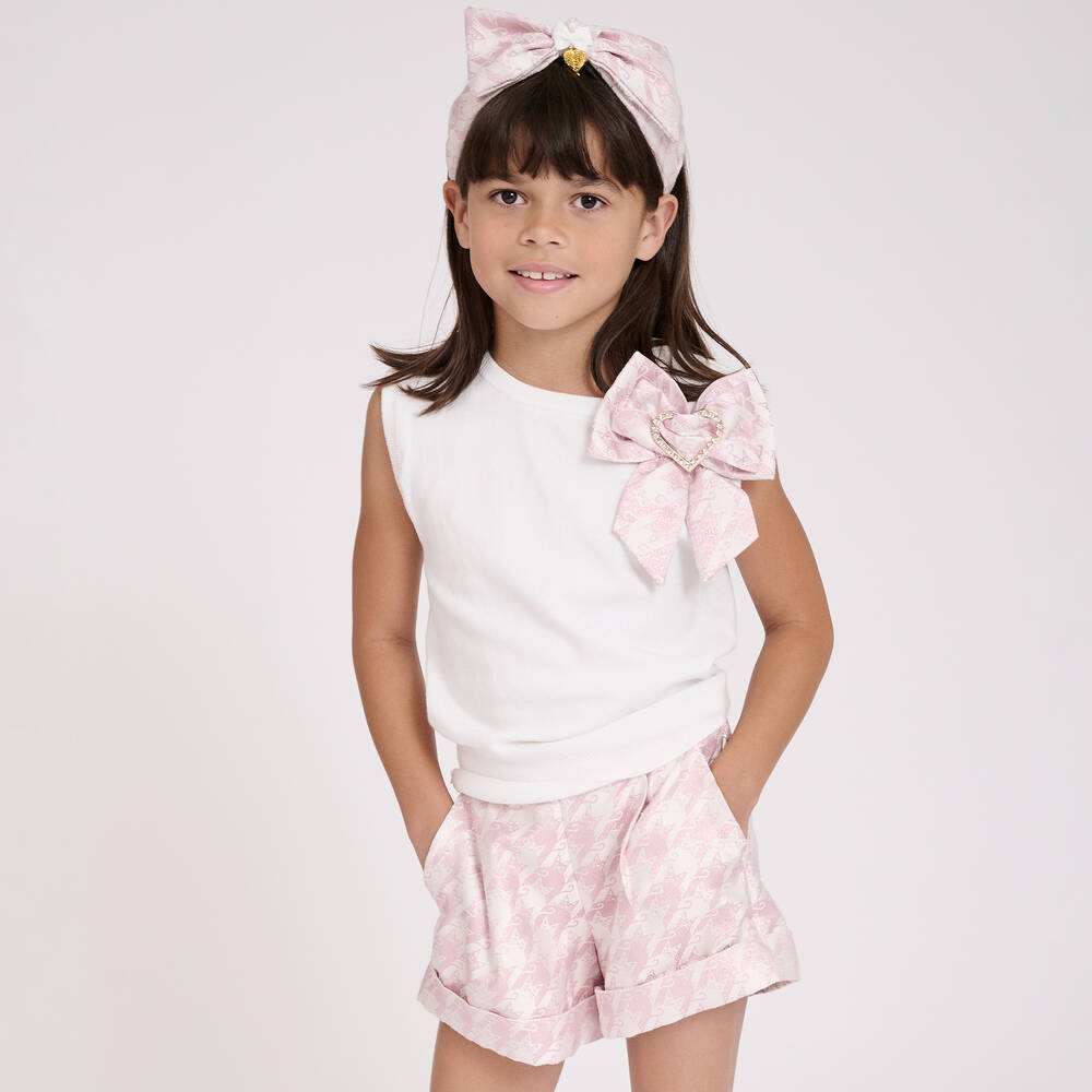 Angel's Face-Girls White Knitted Sweater Vest | Childrensalon Outlet