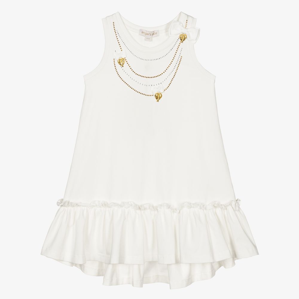 Angel's Face - Weißes Kleid mit Halskette (M) | Childrensalon