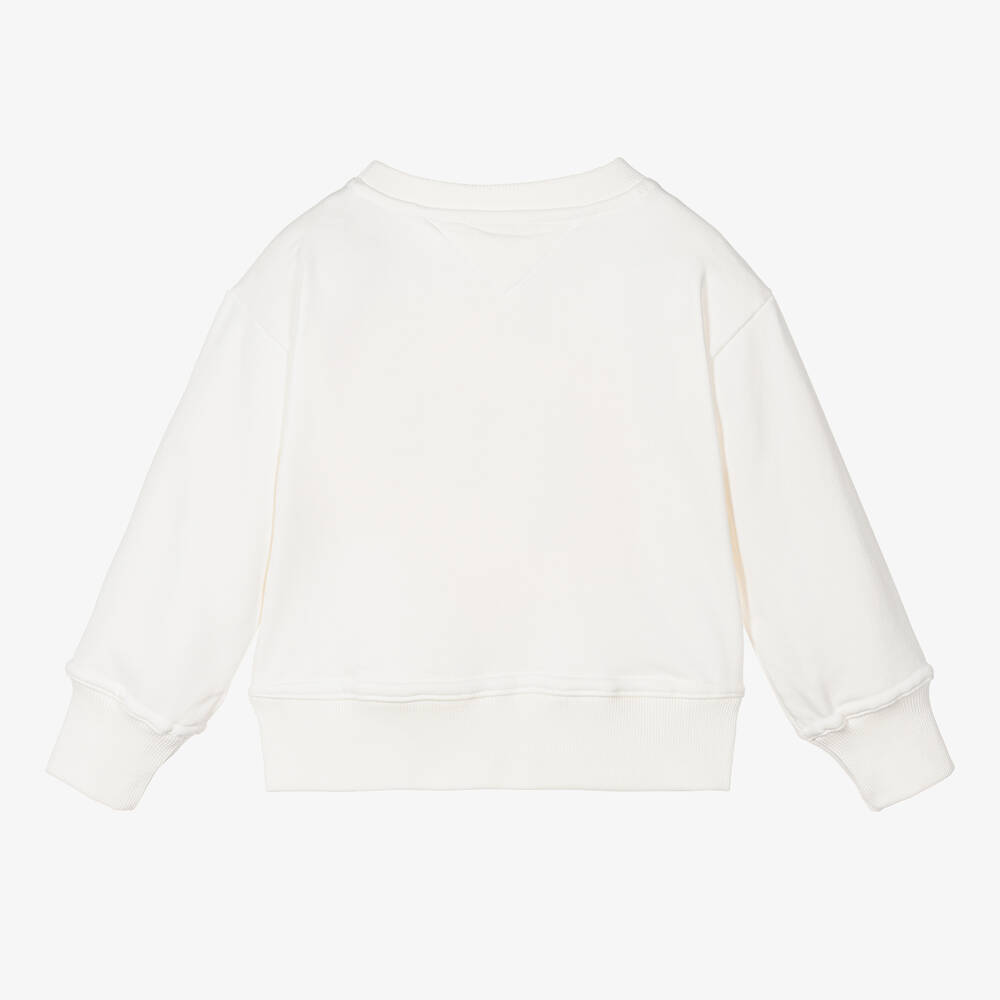 Angel's Face-Girls White & Neon Orange Smile Sweatshirt | Childrensalon Outlet