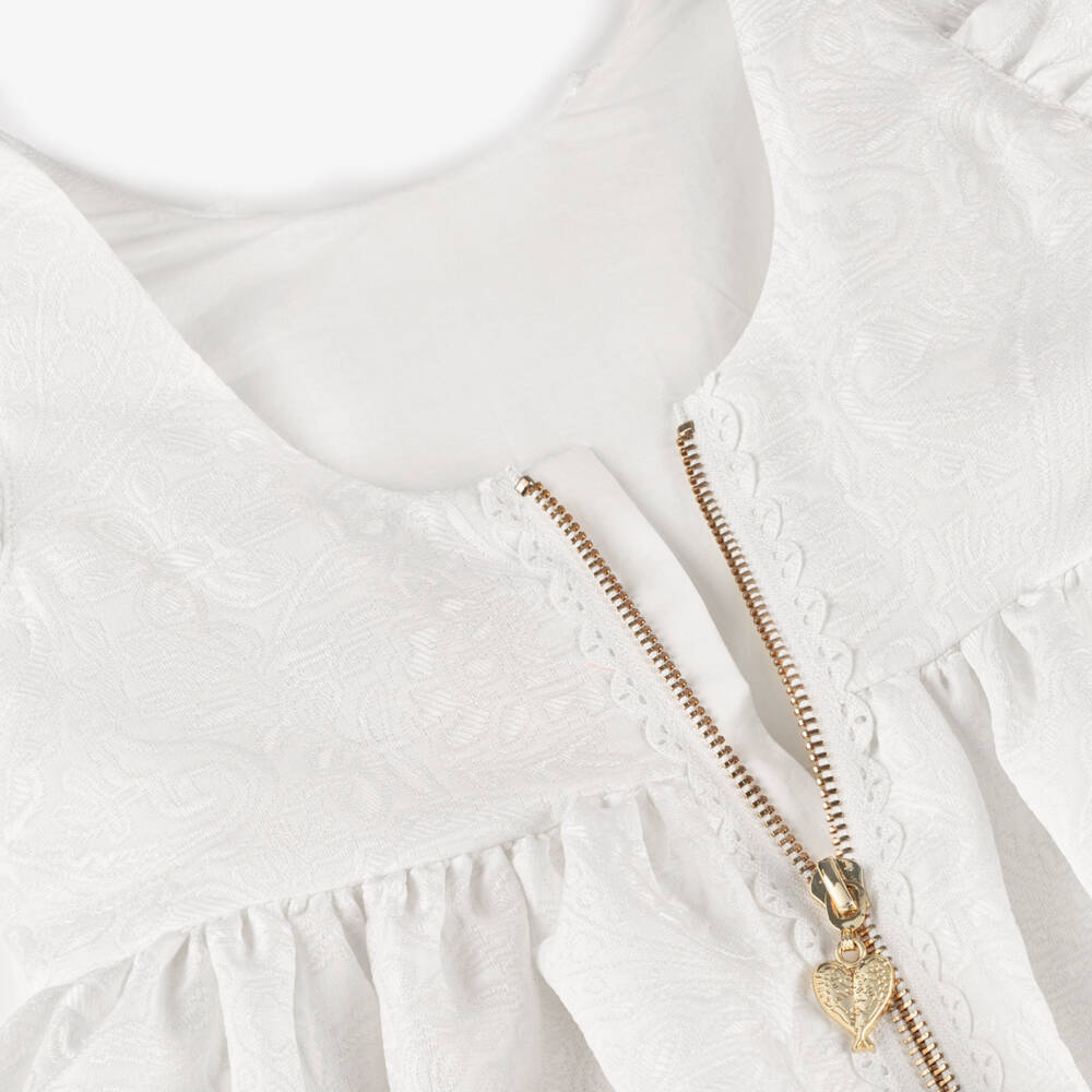 Angel's Face-Girls White Paisley Jacquard Dress | Childrensalon Outlet