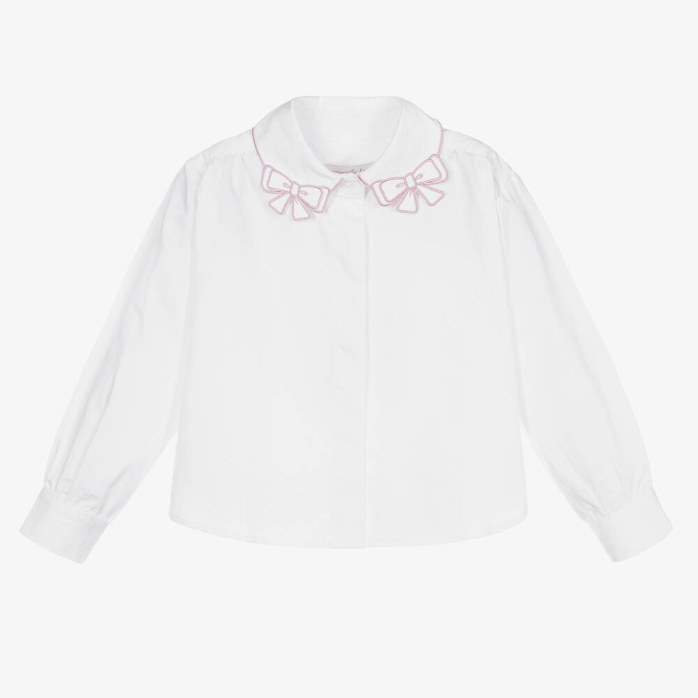 Angel's Face-Girls White & Pink Bows Blouse | Childrensalon Outlet