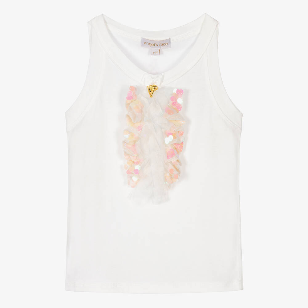 White sequin vest top top