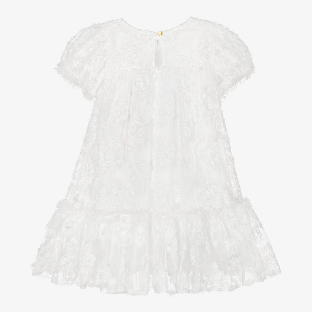 Angel's Face-Girls White Tulle Puff Sleeve Dress | Childrensalon Outlet