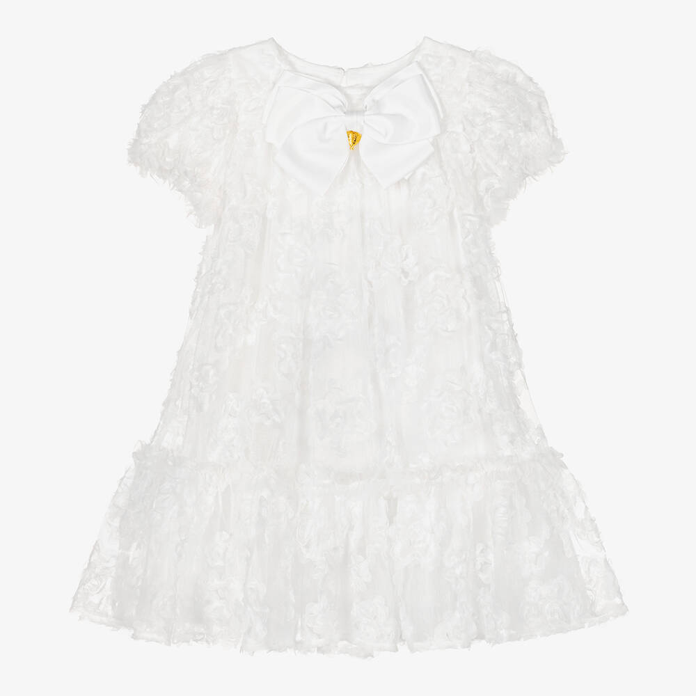 Angel's Face-Girls White Tulle Puff Sleeve Dress | Childrensalon Outlet