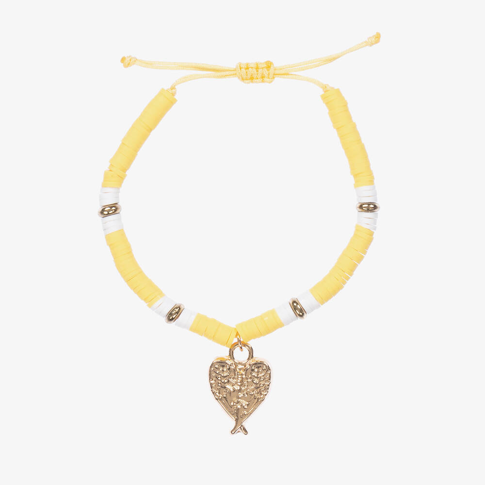 Angel's Face - Girls Yellow Beaded Charm Bracelet | Childrensalon