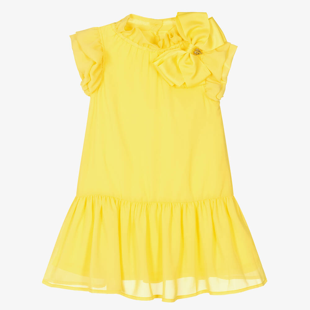 Angel's Face - Robe jaune en mousseline fille | Childrensalon