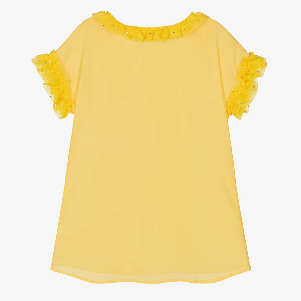 Angel's Face-Girls Yellow Chiffon Sequinned Kaftan | Childrensalon Outlet