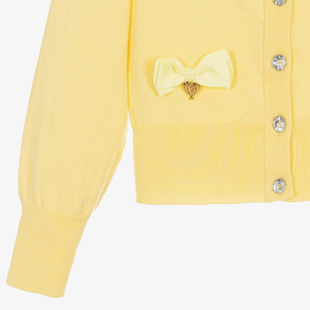Angel's Face-Girls Yellow Cotton Bow Cardigan | Childrensalon Outlet