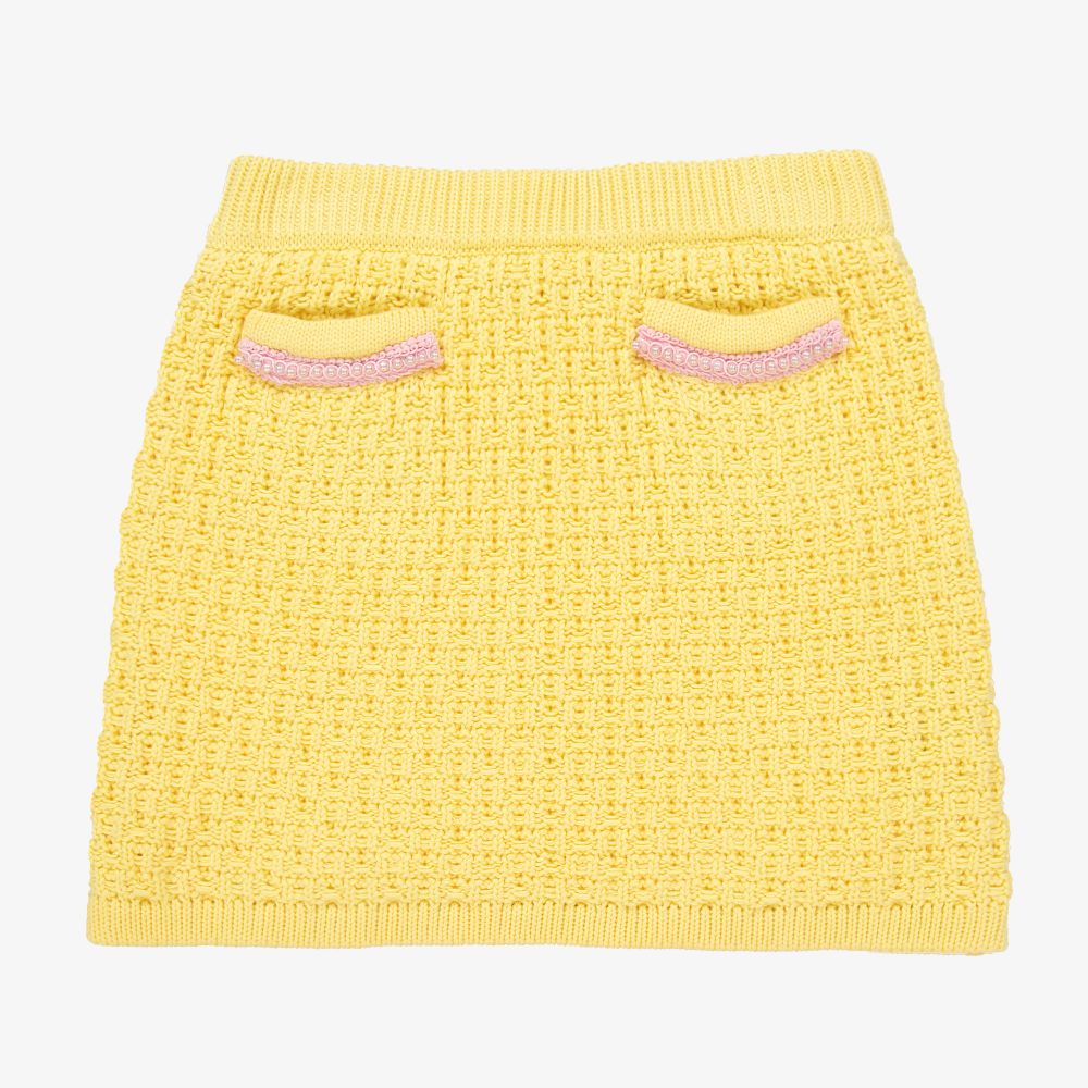 Angel's Face - Girls Yellow Cotton Knit Skirt | Childrensalon