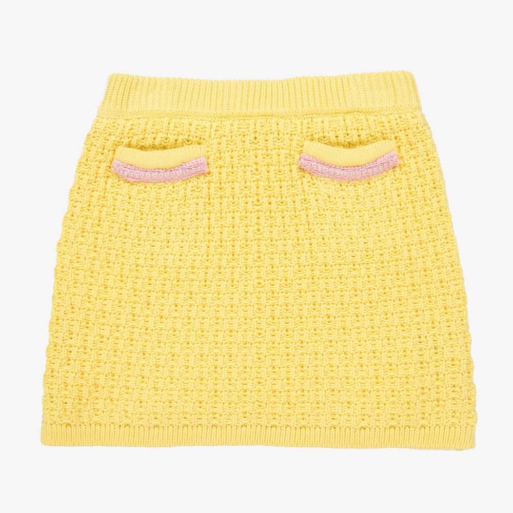 Yellow knit skirt on sale