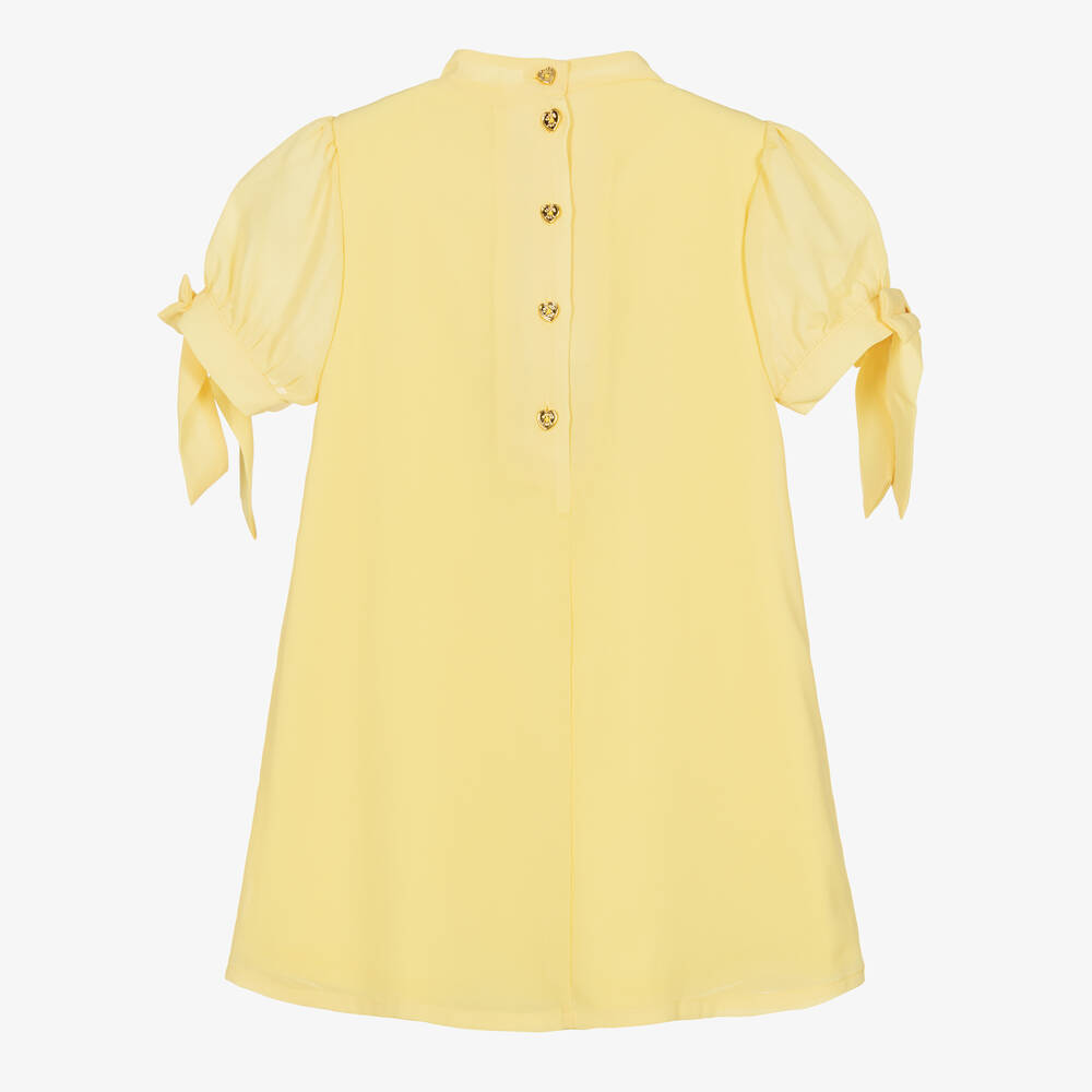 Angel's Face-Girls Yellow Crêpe Chiffon Bow Dress | Childrensalon Outlet