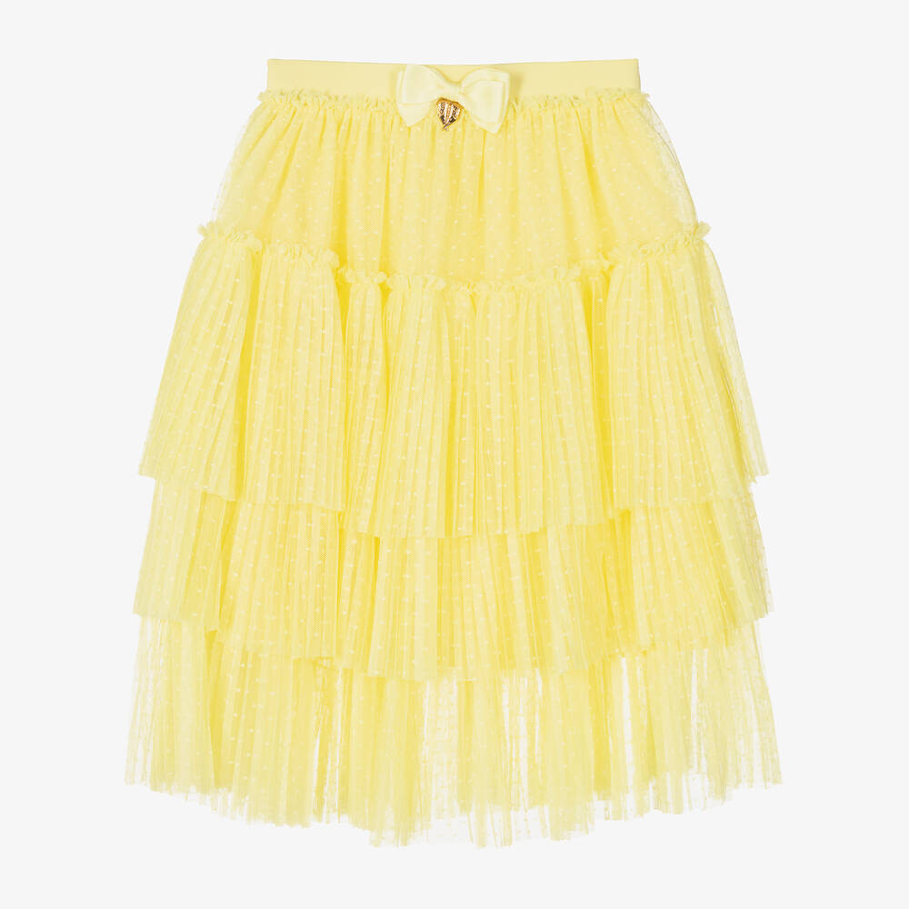 Angel's Face-Girls Yellow Pleated Tulle Skirt | Childrensalon Outlet