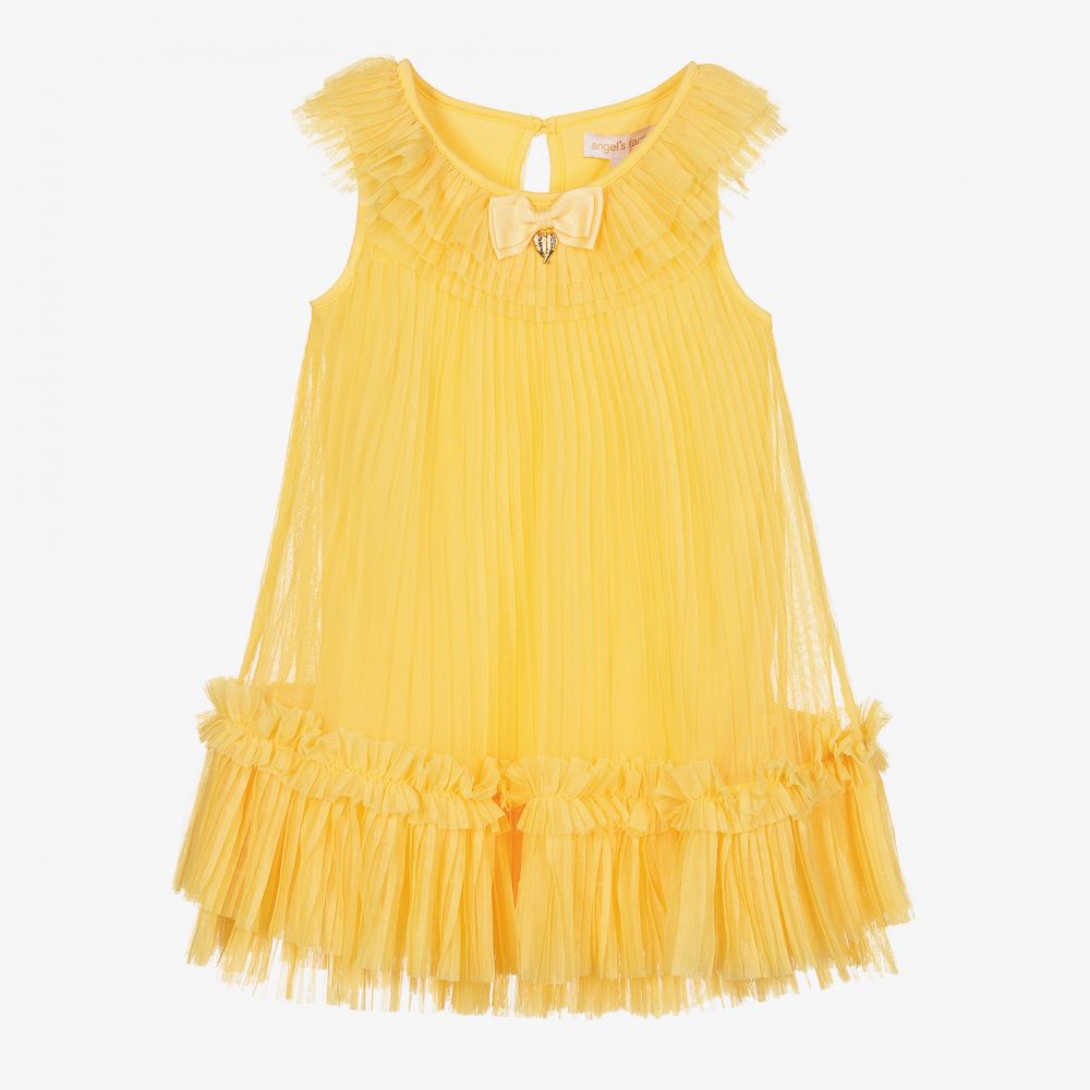 Angel's Face - Girls Yellow Tulle Dress | Childrensalon
