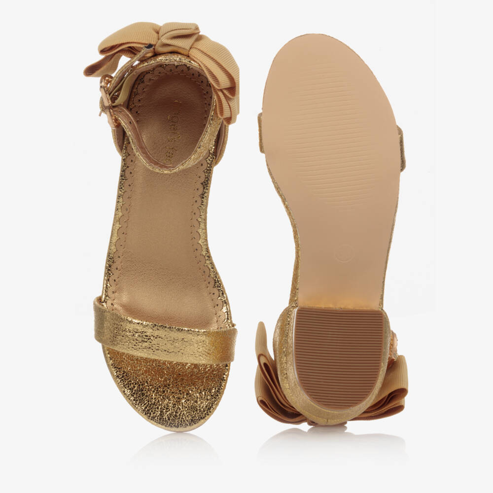 Angel's Face-Gold Ribbon Elegance Sandals for Girls | Childrensalon Outlet