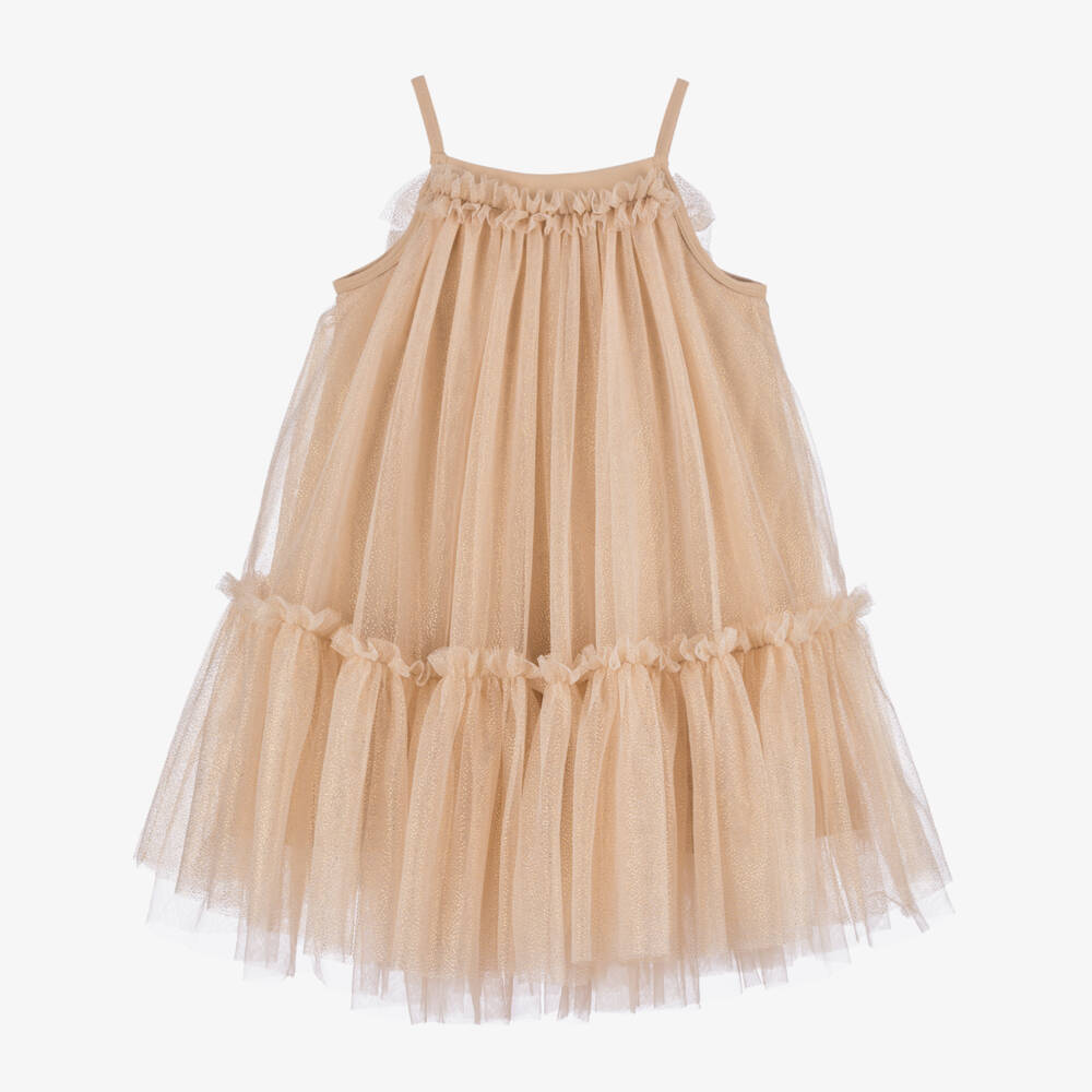 Angel's Face-Golden Ruffle Tulle Gown for Girls | Childrensalon Outlet