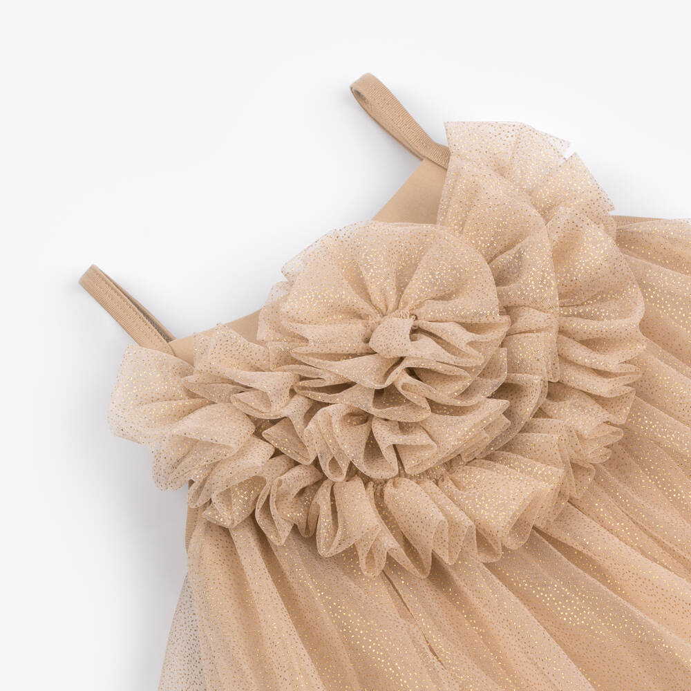 Angel's Face-Golden Ruffle Tulle Gown for Girls | Childrensalon Outlet